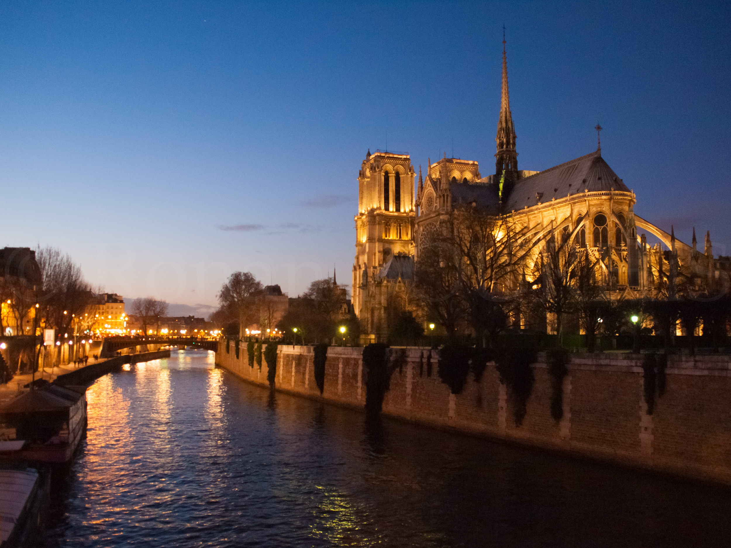 Notre Dame de Paris au crepuscule, © Ronan Bourhis 2010, 